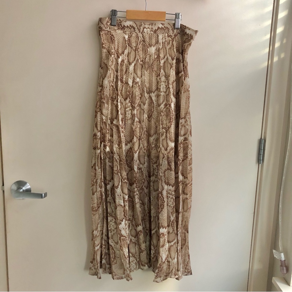 Free Press Tan Snake Print Maxi Skirt